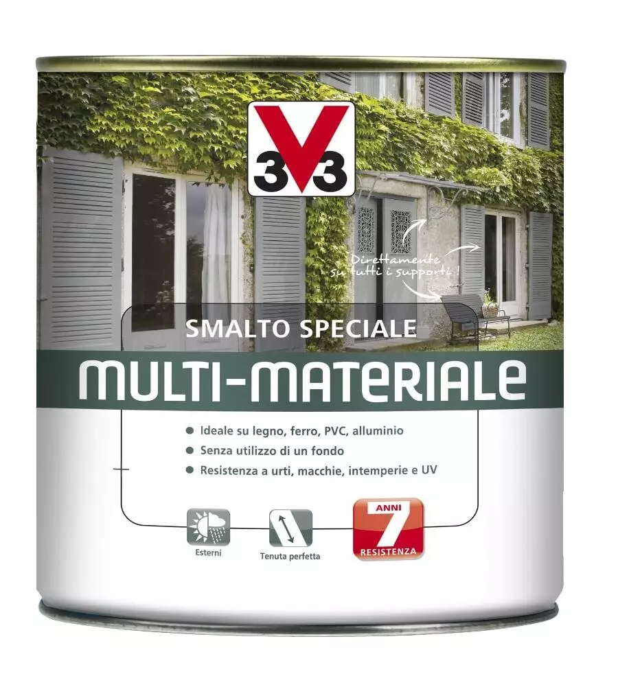 Smalto speciale multi-materiale 4 in 1 - alluminio metallizzato - 0,5 litri